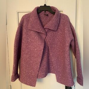 Eileen Fisher Lavender Lilac Chunky Knit Cardigan/Jacket Alpaca Blend Size XS
